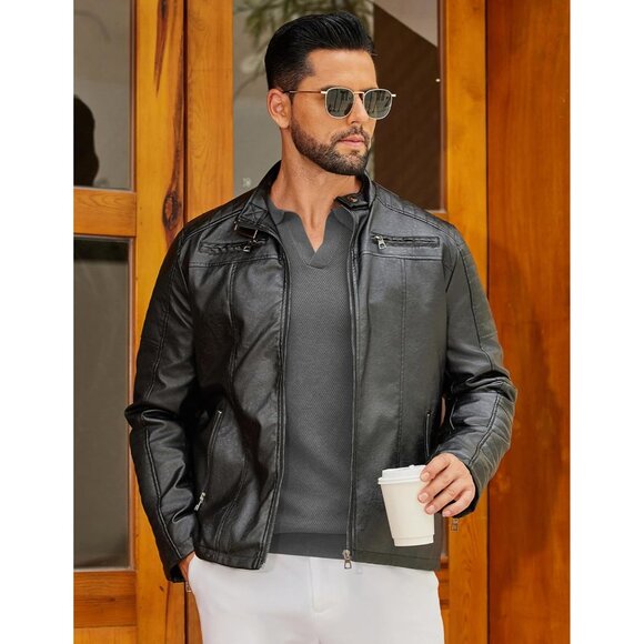 Men's Knit Polo Long Sleeve V-Neck Pullover Sweaters Collared Knitted Dark Grey - Picture 5 of 6